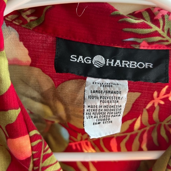 Sag Harbor Hawaiian blouse sz L color red - Picture 3 of 3